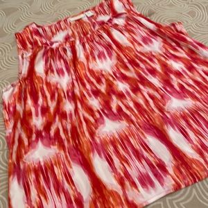 Chico’s top, sleeveless, pink tie dye print, polyester, 3 (M to L)